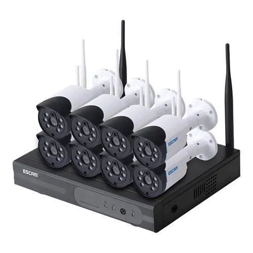 ESCAM WNK804 HD 720P 8CH WiFi Kablosuz NVR Kiti WiFi Connetion Hareket Algılama Suya dayanıklı IP Kamera