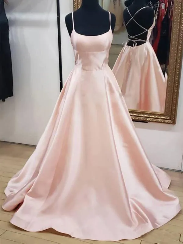Light pink discount silk prom dress