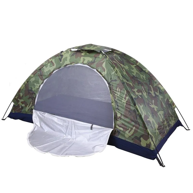 Camping Tält Vattentät Strand Tält Solskydd 2 personer Ultralight Single Layer Camping Anti UV markis för vandring resa