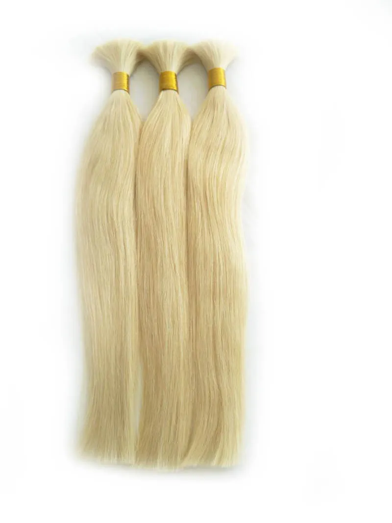 Blondes peruanisches Haar Gerade Haarverlängerungen 613 Menschliche Flechtmasse Kein Schuss, frei DHL