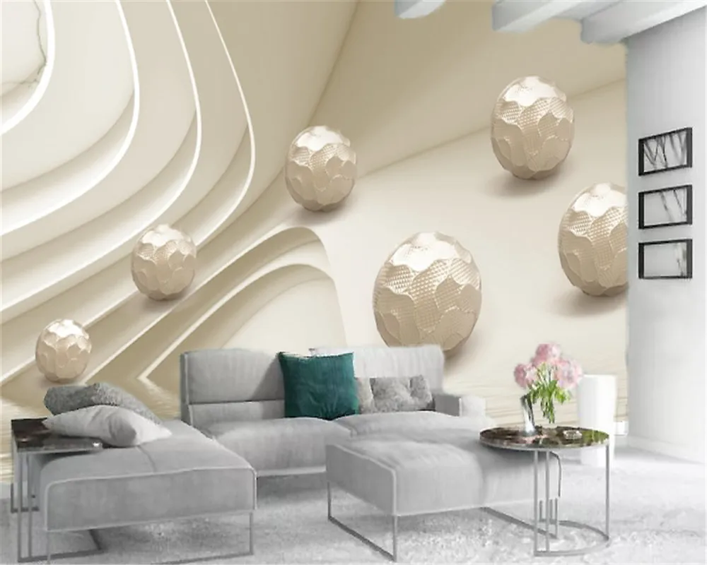 Papier peint 3d pour chambre à coucher, motif exquis, boule roulante, décoration intérieure avancée personnalisée, papier peint Mural en soie