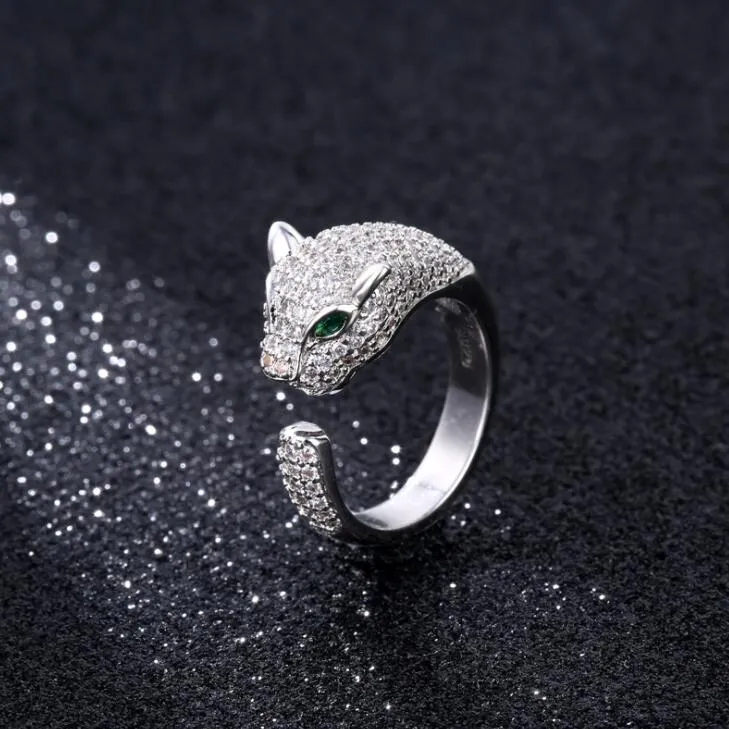 Designerringe S925 Sterling Silber Ringe für Frauen Leopard offene Ringe heiße Art und Weise versandkostenfrei