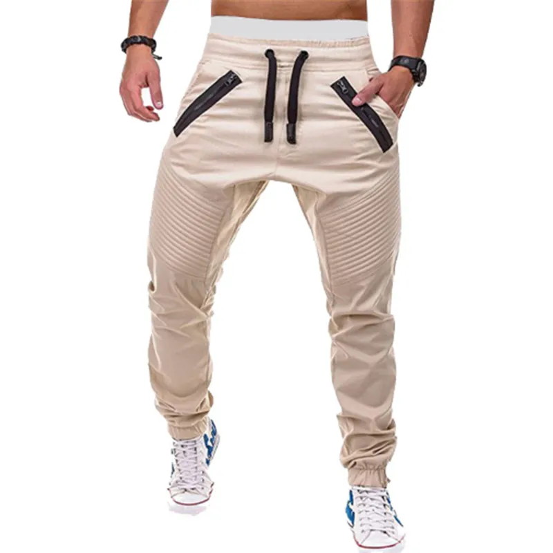 2020 homens casuais joggers calças sólida fina carga sweatpants masculino multi-bolso novas calças esportivas dos homens hip hop harem lápis pant342q
