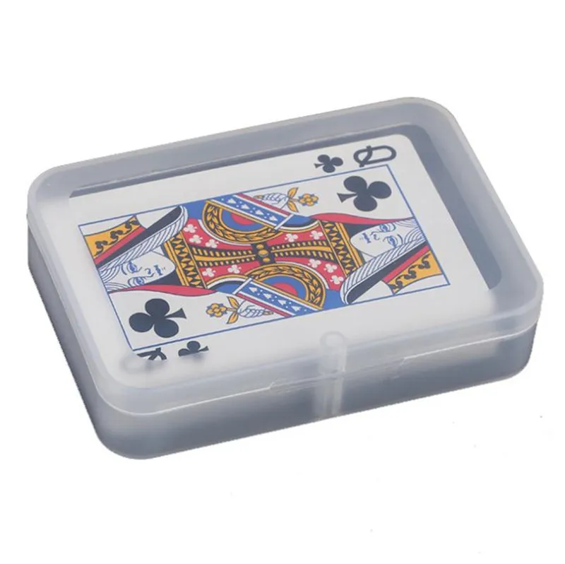 أوراق اللعب الشفافة مربع البلاستيك صناديق التخزين العلبة (عرض البطاقات أقل من 6 سم) DA276