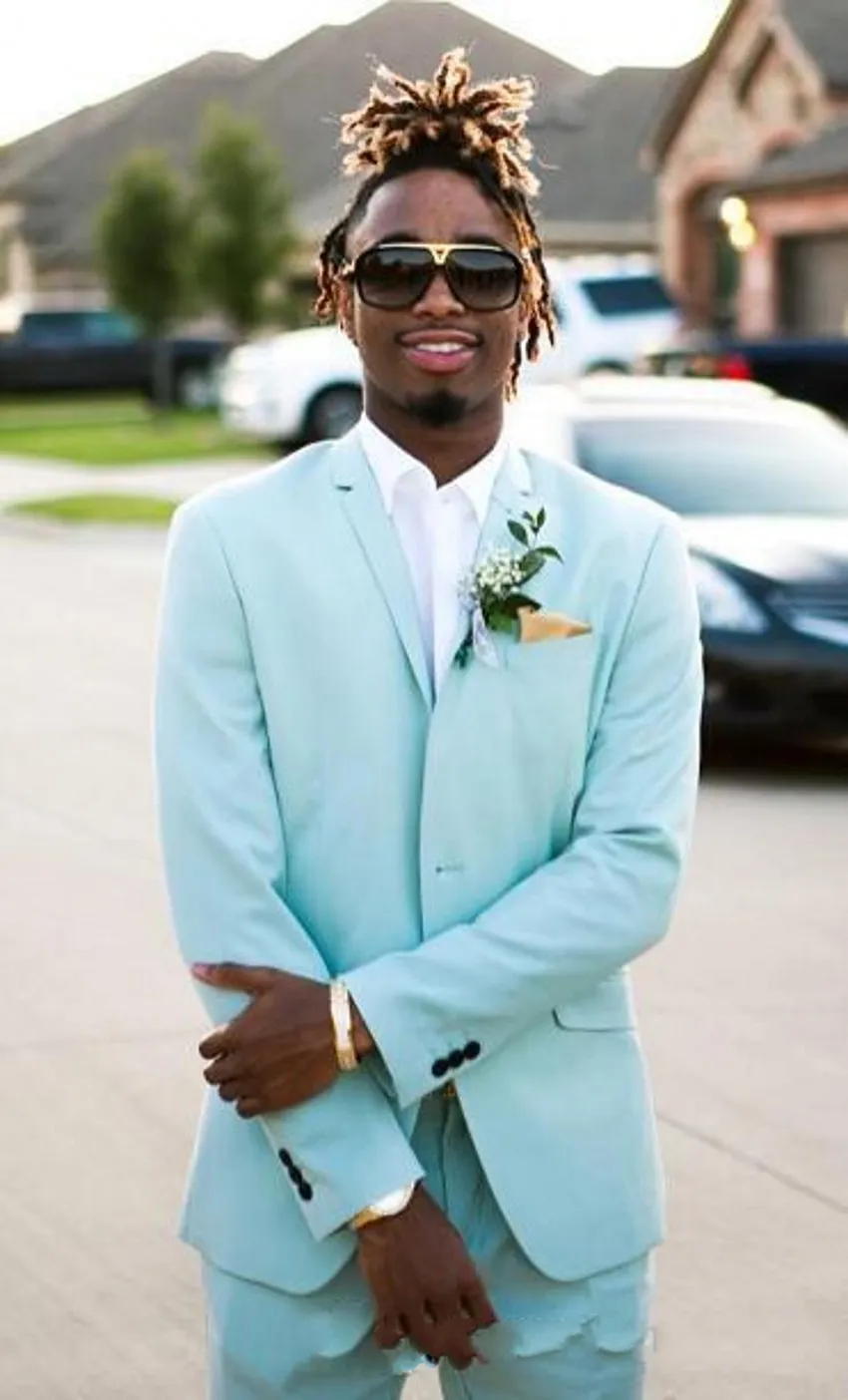 Chaqueta Beige Traje Chaqueta Hombre Azul Claro Traje De Chaqueta