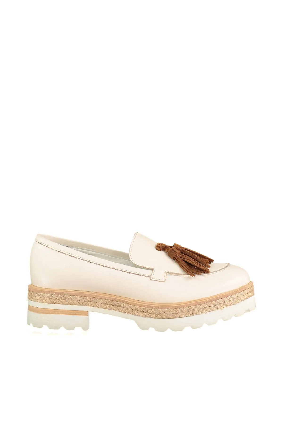 Perle Echtes Leder Beige Frauen Klassische Schuhe 120130008267