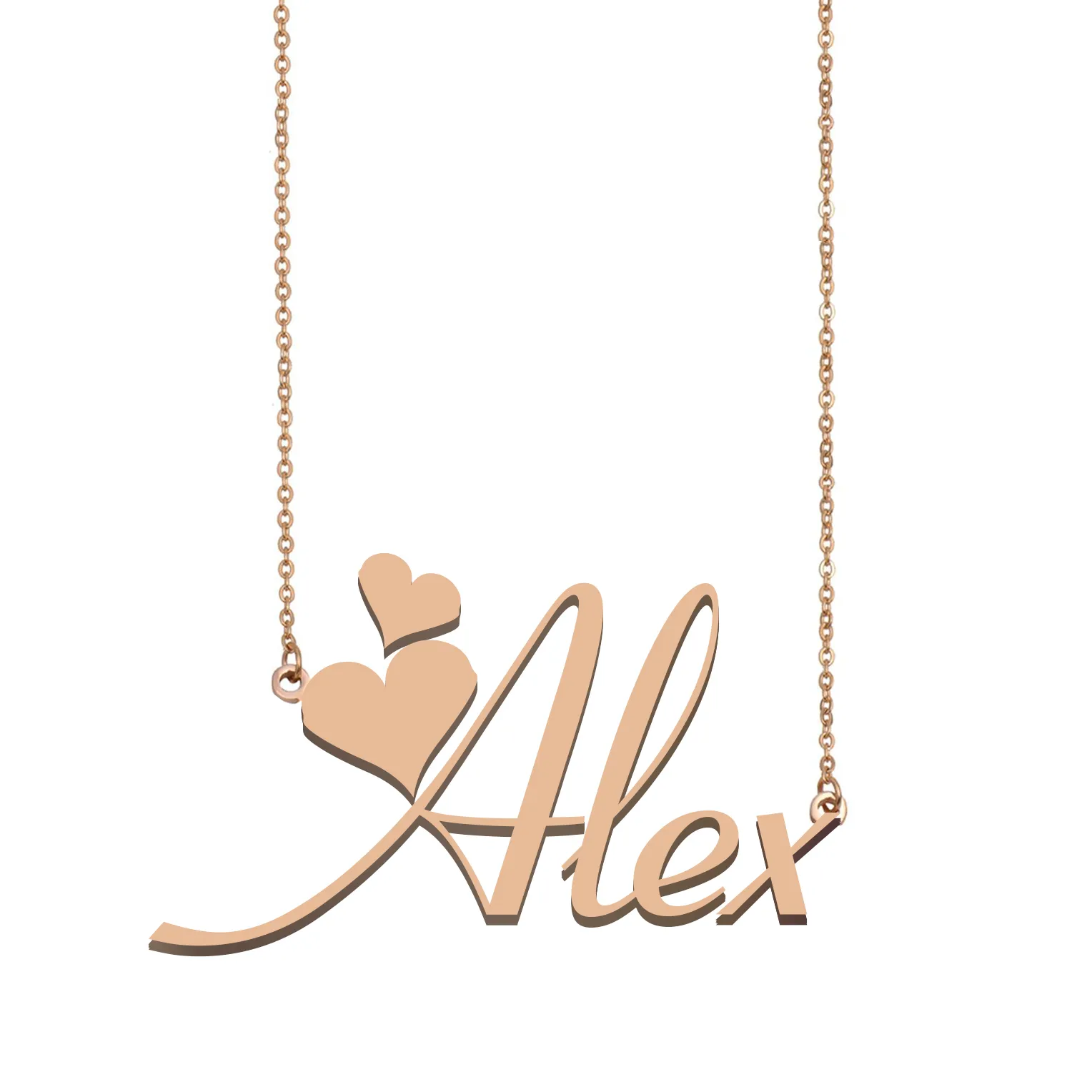 Alex Naam Ketting Hanger voor Vrouwen Meisjes Verjaardagscadeau Aangepaste naambord Kinderen Beste Vrienden Sieraden 18k Verguld roestvrij staal