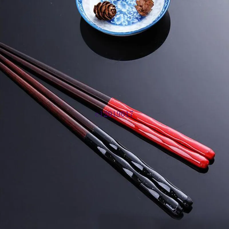 100set Fashion Wood Chopsticks Anti-skip Thread Style Portable Chinese Food Necessary Chop Sticks Tableware