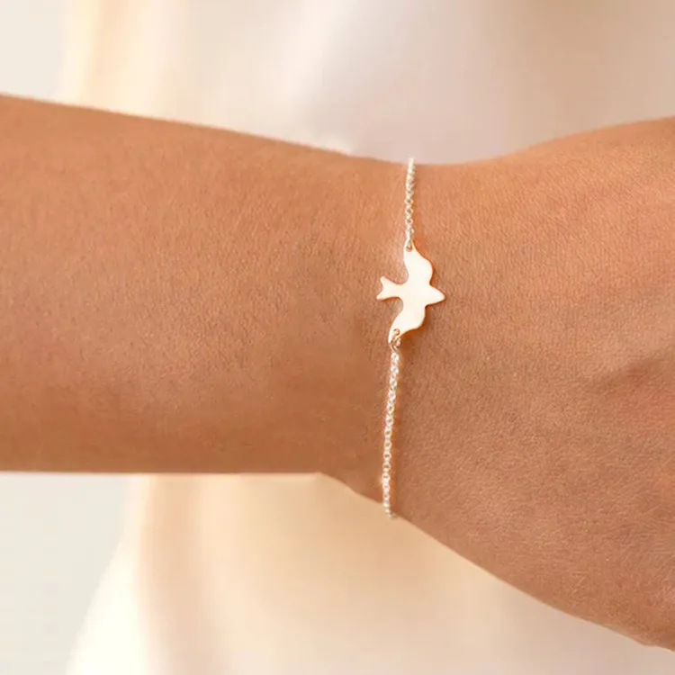 Hot Jewelry Groothandel Link Chain Simple Personalized Design Peace Dove Bracelet Groothandel