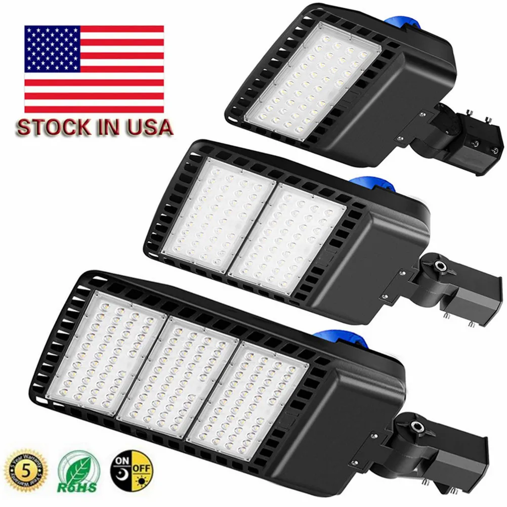 100W 150W 200W 300 W 480W LED-schoenendoos Pole Light Parking Lot Lights, AC100-305V, IP65 Ourdoor Street Parkeerterrein Lights, Gratis Photocell