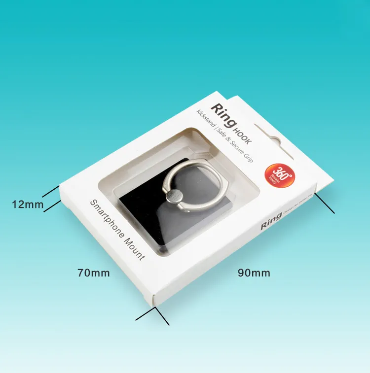 Boîte d'emballage blanche pour téléphone portable, support d'anneau, béquille, Stent, emballage en carton avec insertion, livraison gratuite