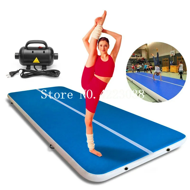 Frete Grátis 8 * 2 * 0.2 m Air Track Tumbling Mat Ginástica Inflável Airtrack com Bomba para Cheerleading, Treinamento, Yoga, Parkour