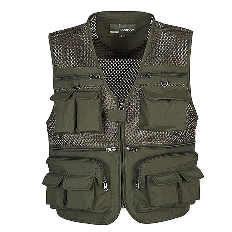 Tactical Vest Summer Outdoors Travels esporte Vest Men chaleco hombre Photographer Multi Pockets Waistcoat Jacket Size 4XL