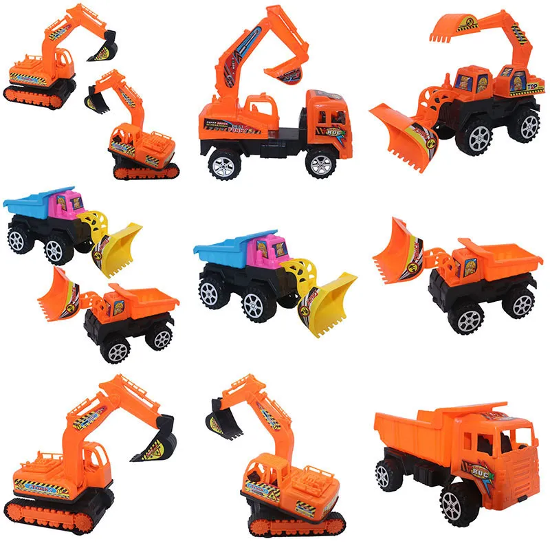 Brinquedos de engenharia de desenhos animados de engenharia de desenhos animados Crianças Bulldozer Forklift Truck Truck Truck Trator Ao Ar Livre Carro de Praia para Crianças