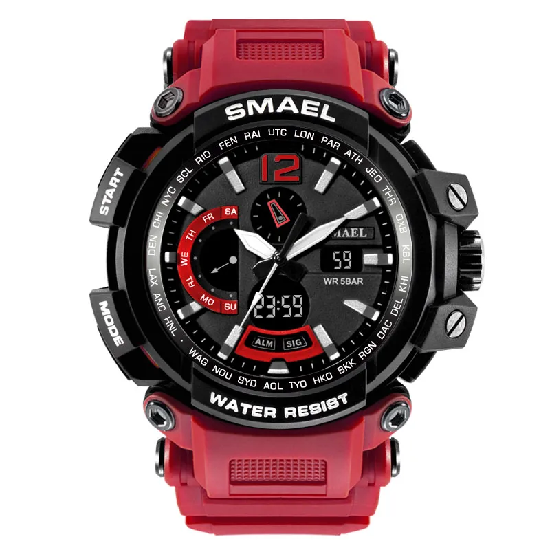 Orologio Militare Uomo Con Doppio Display LED, Impermeabile 50 Metri, Sveglia E Data, Cinturino In PU Morbido, Sportivo Per Attività Outdoor