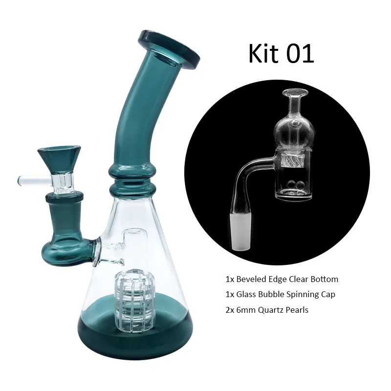 7.5 인치 유리 비커 봉 Dab Rigs 14mm 남성 스플래시 가드 경 사진 가장자리 석영 Banger 손톱 유리 회전 수화물 모자 Dab Rigs