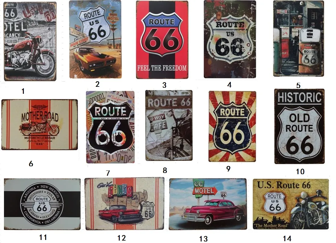 Neue Mode Champion Route 66 Auto Auto Motor Öl Retro Vintage Blechschilder alte Metallwand Poster Home Kunst Dekoration Aufkleber