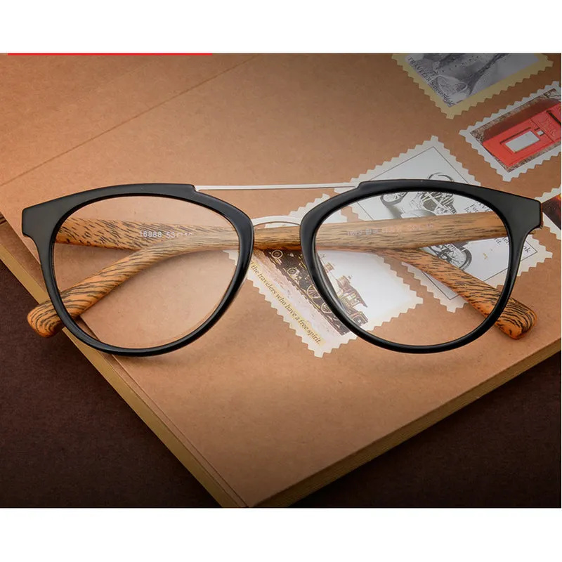 Atacado - Acetato de madeira Óptica Óculos Quadro Imprimir Óculos Quadro Homens Mulheres Mulheres Designers Claro Lens Sunglasses LXL