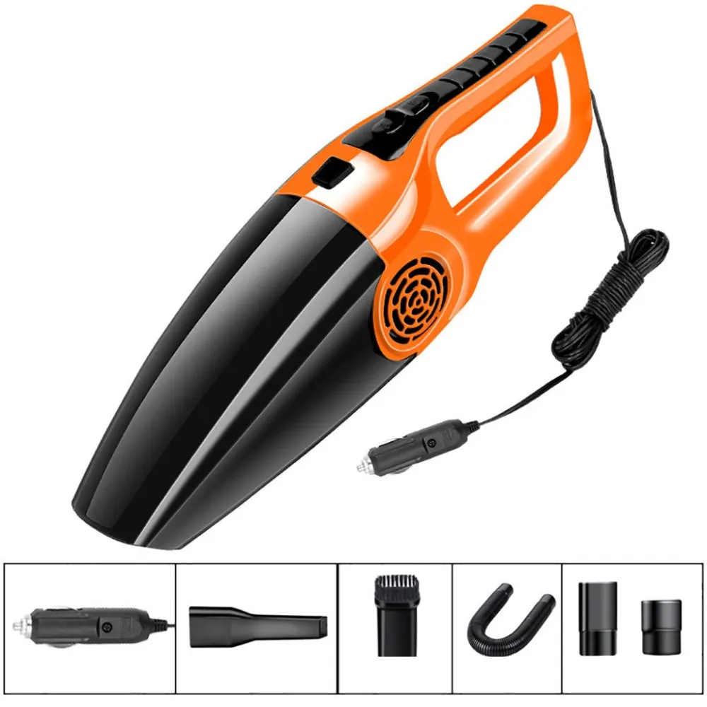 Portátil Car Vacuum Cleaner 5 metros de linha de secos e molhados dupla utilização aspirador para limpar Auto Clean 120W Handheld Manutenção do carro