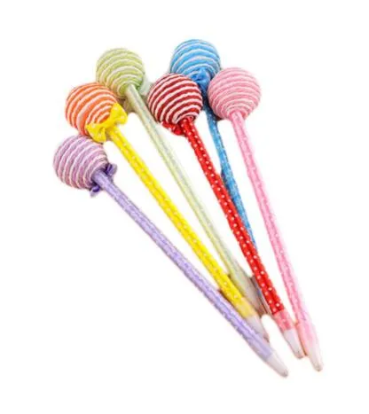 Bonito Lollipop Canetas Esferográficas para escrever Kawaii Dobra Esferográfica caneta Papelaria escritório canetas Material Escolar escolar