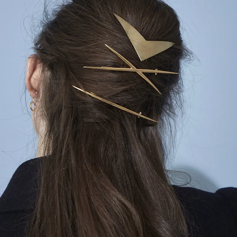 Europa Moda Biżuteria Geometryczna Barrette One-Clip Cross 3PCS / Set Hairpin Hair Clip Bobby Pin Lady Barrettes S603
