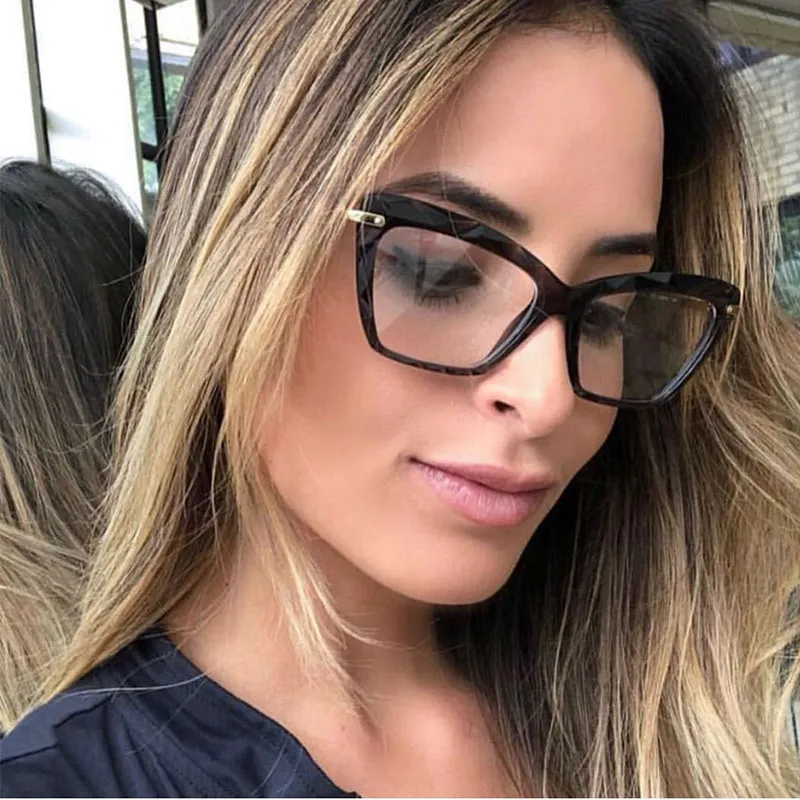 Mode Vierkante Brilmonturen Voor Vrouwen Trendy Sexy cat eye brilmontuur Optische Computer Brillen oculos Armacao 20192847