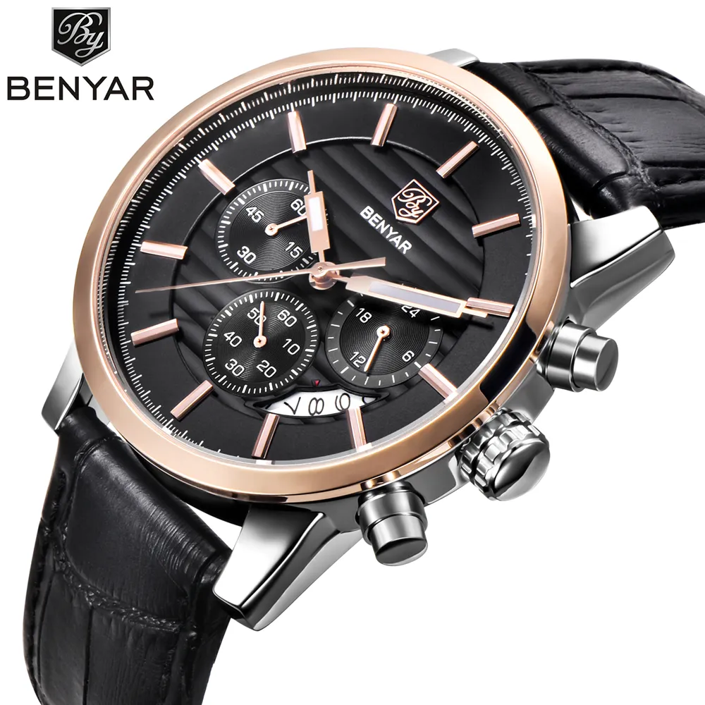 RELOJ HOMBRE BENYAR FASHING chronograph Sport Mens Watches Top Brand Luxury Business Quartz Watch Clock Relogio Maschulino