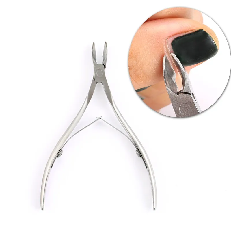 Szczelunek do paznokci Nipper Remover Remover Nipper 1 Sztuk Stal nierdzewna Dwustronna Palec Martwych Skóry Push Manicure Manicure