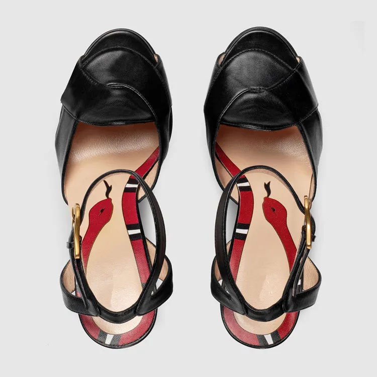Darmowa wysyłka 6cm stałe sandały gladiatorki na platformie kobiety wąż 16CM kliny czółenka Escarpins wesele buty Mary Jane czarne 01