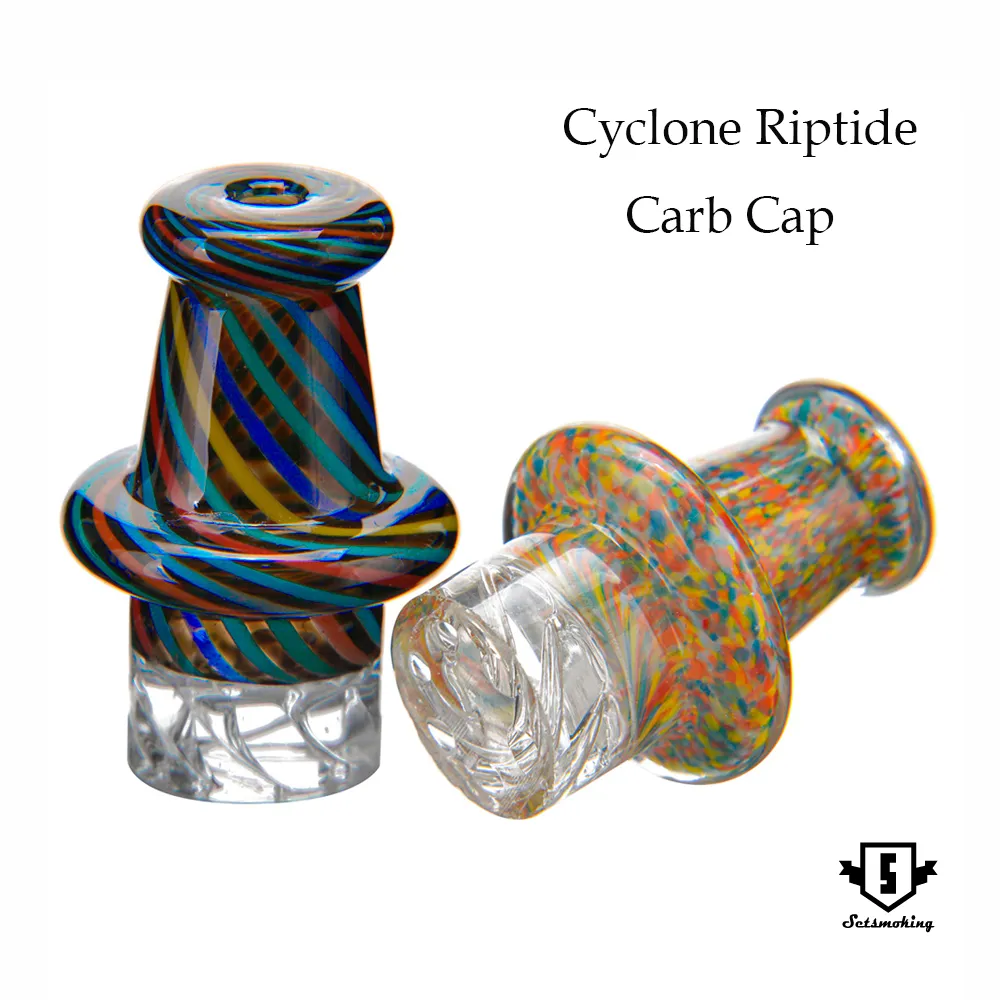 Cyclone riptide carb cap 30mm Accessoires pour fumeurs OD verre dabber plate-forme pétrolière pour 25mm quartz banger verre bong dab rigs couleur mélangée SKGA1148