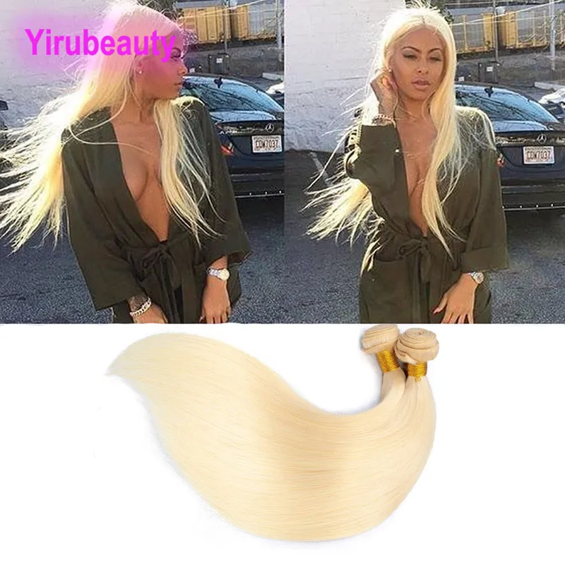 Malaysisches Menschenhaar 2 Bündel 613 # Blonde Gerade Zwei Stücke Haarprodukte Reines Haar 613 Farbe 10-30 Zoll Schussfäden