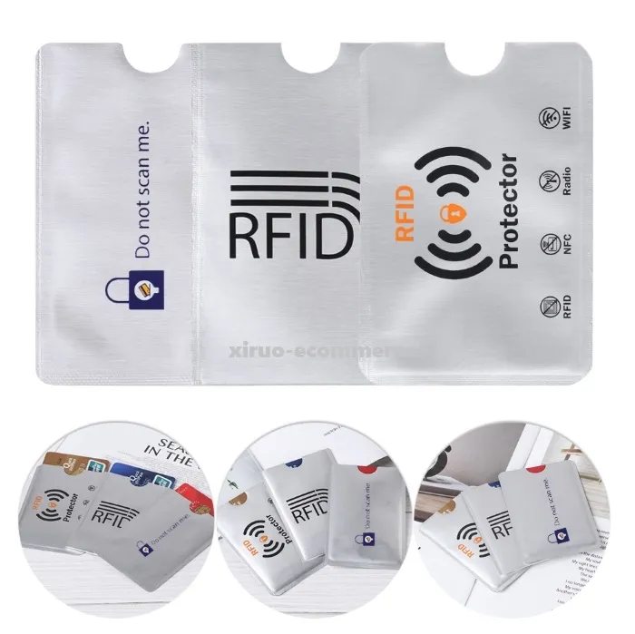Funda protectora inteligente antirrobo para billetera RFID que bloquea la tarjeta RFID para evitar el escaneo no autorizado de tarjetas de aluminio, 1000 Uds.