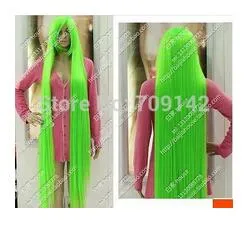 150 cm Long Straight Hair Light Green Celeste Extended High Thickening WIG Kanekalon made Brazilian no lace front wigs251Z