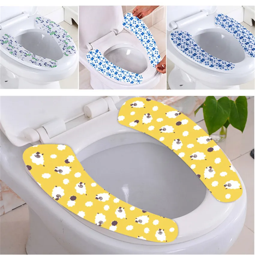 Sticky Toilet Mat Seat Cover Pad Household Reuseable Soft Toilet Seat Cover Warm Healty Toilet Cover