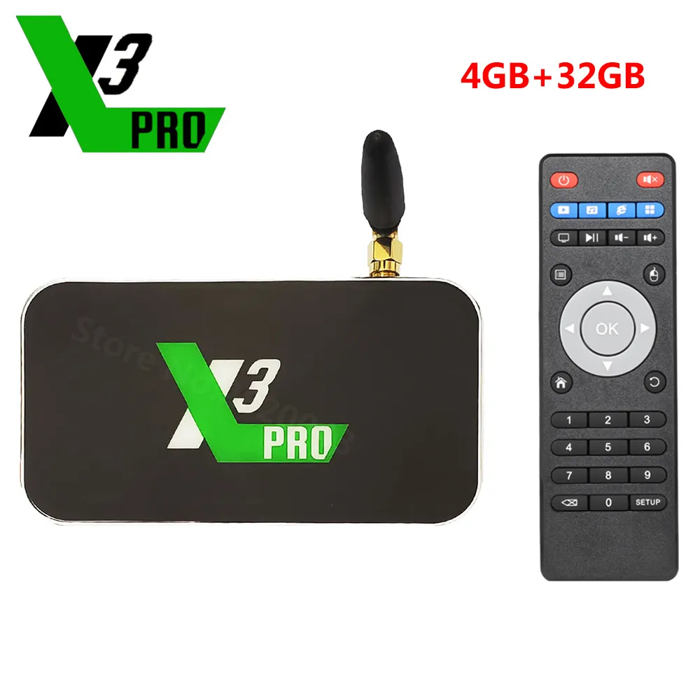 X3 PRO Amlogic S905X3 Android 9 TV Box 4GB DDR4 32GB ROM 2.4G 5G WiFi 1000M LAN Bluetooth 4K Lettore multimediale HD