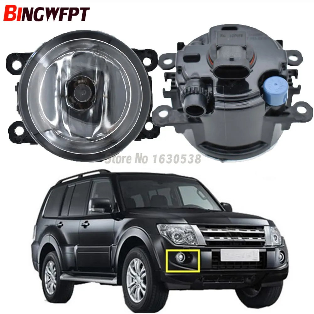 2pcs/pair Car Styling Round Bumper Halogen lamps 55W For Mitsubishi Pajero IV Van V80 V90 Box 2007-2012 LED Fog Light H11