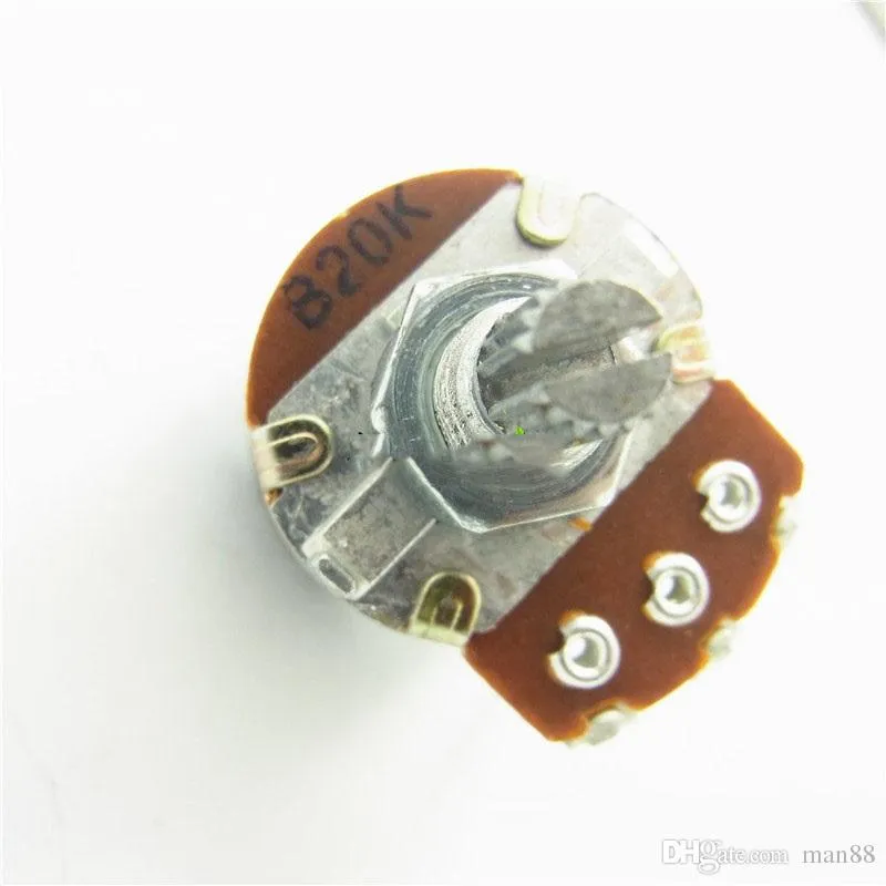 WH138 Potentiomètre unique à trois broches B20K B203 avec interrupteur de poignée de commutateur Longueur 15 mm