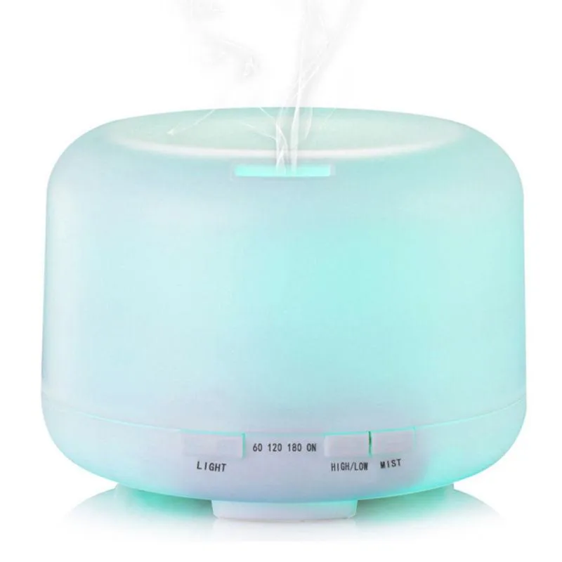 7 Color LED 500ml Round Humidifier with Aroma Lamp Essential Oil Ultrasonic Electric Aroma Diffuser Air Humidifier UK/US/EU Plug