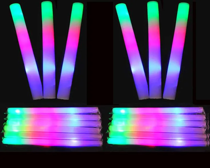 Verlicht Foam Sticks Glowing Wand Baton Knipperende LED Stobe Stick voor Party Concert Event Verjaardag Bruiloft Give Aways gunsten