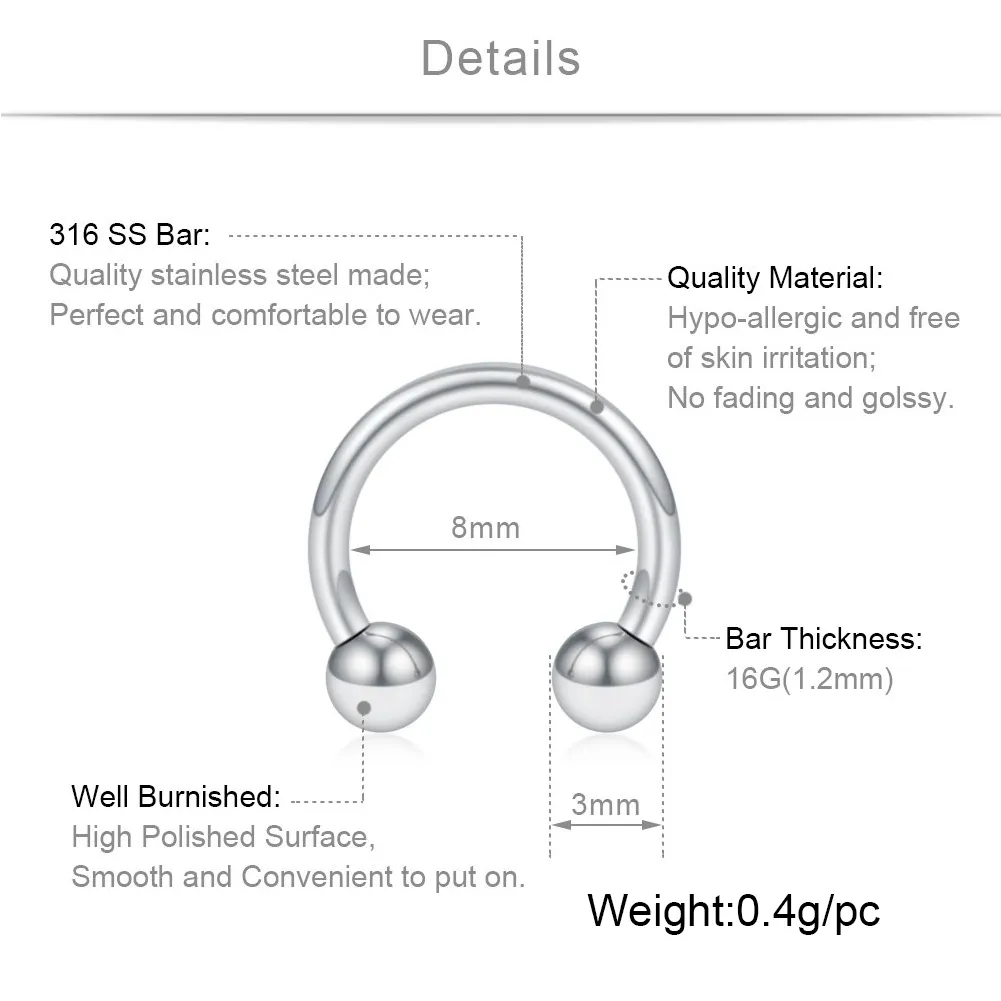 Fake Nose Ring Hoop Magnetic Septum Nose Ring Horseshoe Stainless Steel Faux  Fake Nose Septum Rings Non-Pierced Clip On Nose Hoop Rings,Style 1，G38873 -  Walmart.com
