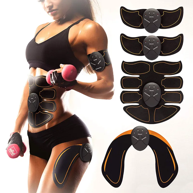 EMS ABS Stimulator Muskelmassage Elektroabdos Magmuskeltränare Apparat Toning Bälte Träning Fitness Kropp för arm Ben