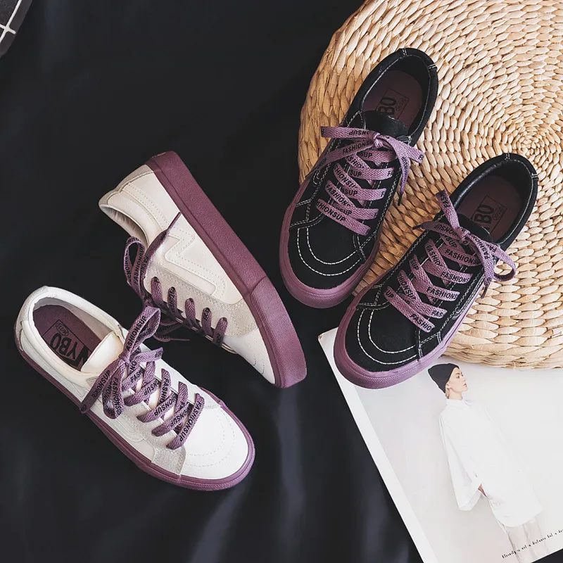 Bulk Stylish White Canvas Shoes For Women Low Top Canvas Sneakers