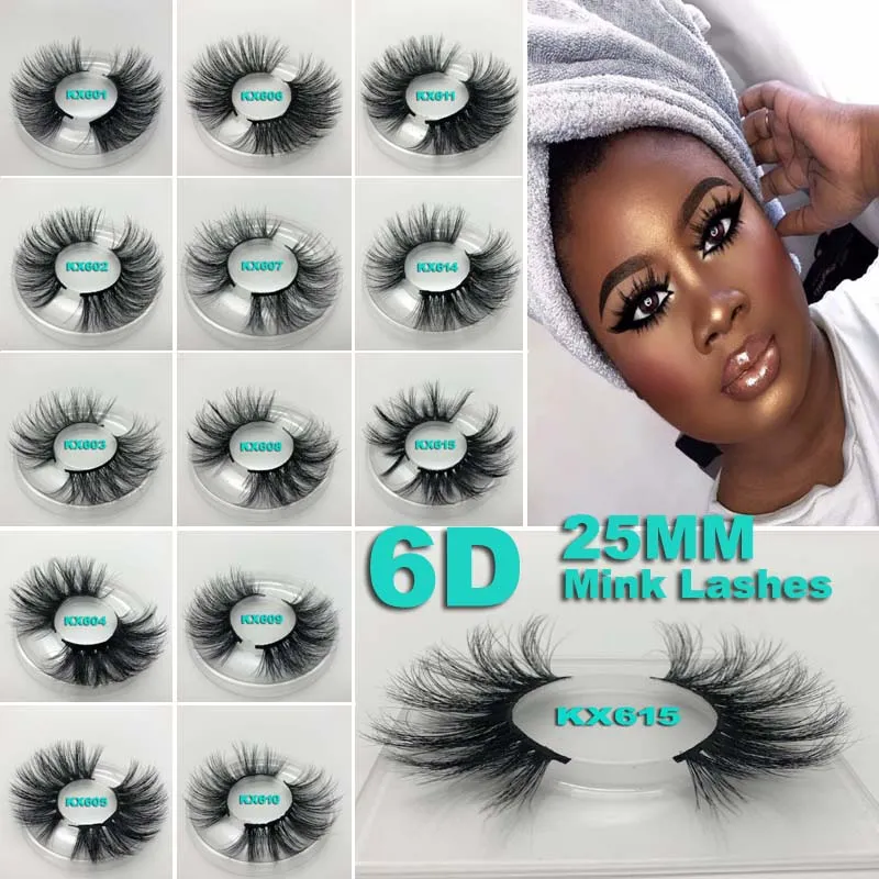 2023 NEW 25MM 3D MINK EYELASH 5D MINK EYELASHES NATORALASE CASERALASHES BIG VOLURT