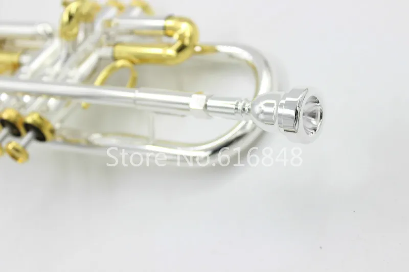 Nova DENIS WICK Bb Trompete Em Forma de U Bocal De Metal Laca De Ouro e Prata Banhado Acessórios do instrumento Tamanho Do Bico 7C 5C 3C 1.5C