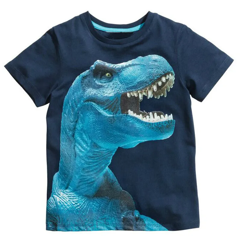 2-6 lat 4 Styl Dinozaurów Drukuj Baby Boys T Shirt Lato Nowe Dzieci Kids Chłopiec Szorty Rękaw Odzież Chłopcy Tops Tees
