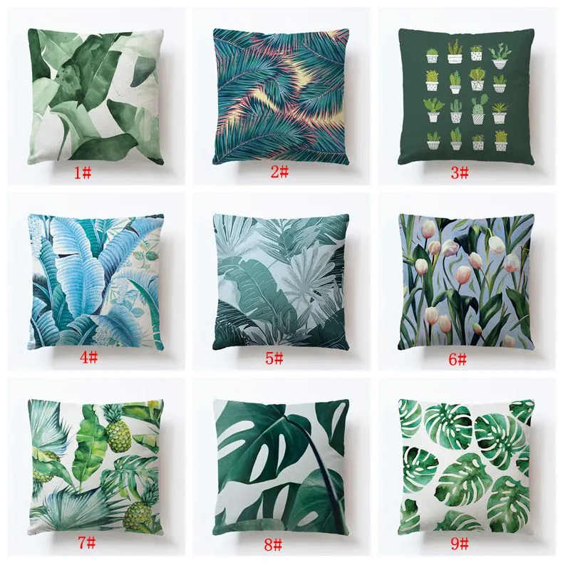 40 Styles feuille taie d'oreiller afrique forêt tropicale plantes fleur impression oreiller jeter housse de coussin lin chaise canapé taie d'oreiller Funda De Almohada Hoja