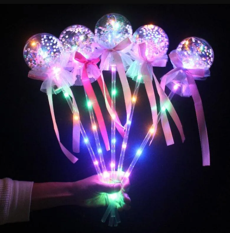 Ljus Magic Ball Wand Glow Stick Witch Wizard Led Magic Wands Rave Toy Bra för födelsedagar Princess Costume Halloween Kids Toys227f