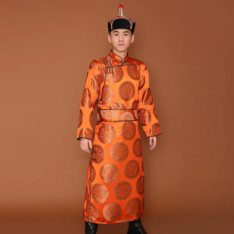 Costume de prince mongol vêtements ethniques masculins col montant robe de style cheongsam moderne homme traditionnel asie festival scène porter