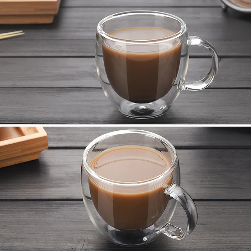 Прозрачные пьющие кофейные чашки набор кружек пивная питьевая кружка кружка двойной стеклянный чашка простые кружки