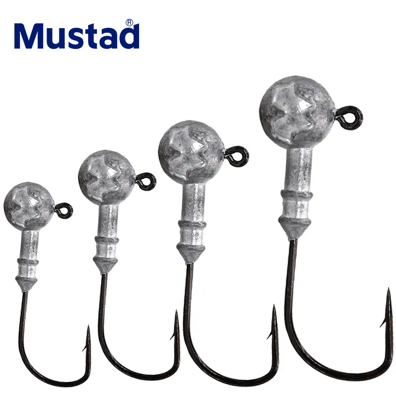 Fishing Hooks Mustad CNJH Lead Head Hook Jig Bait For Soft Lures Tackle